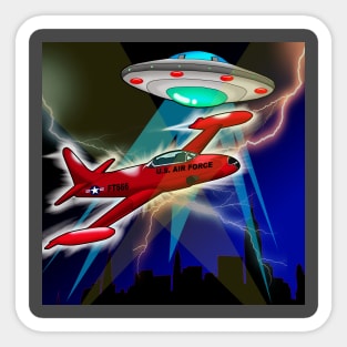 UFO Dogfight Sticker